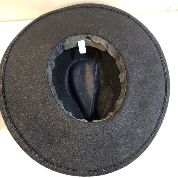 BLACK Western Fedora Hat - Picture 7 of 9
